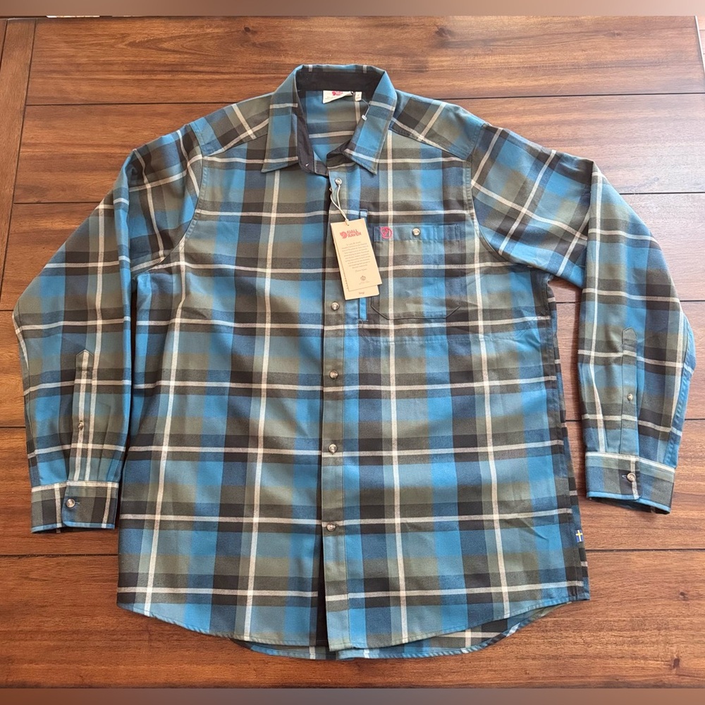 Fjallraven Mens Fjallglim Long Sleeve Button Down Shirt Sz 3XL Color 550 / Black